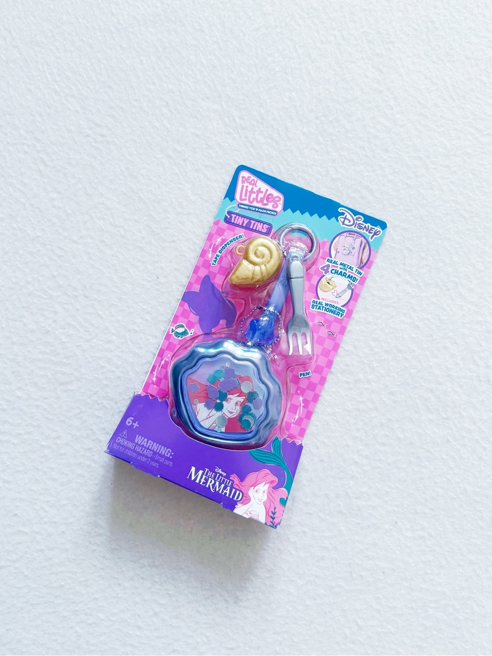 3/$30 Disney Real Littles Tiny Tins Ariel The Little Mermaid Keychain Stationery